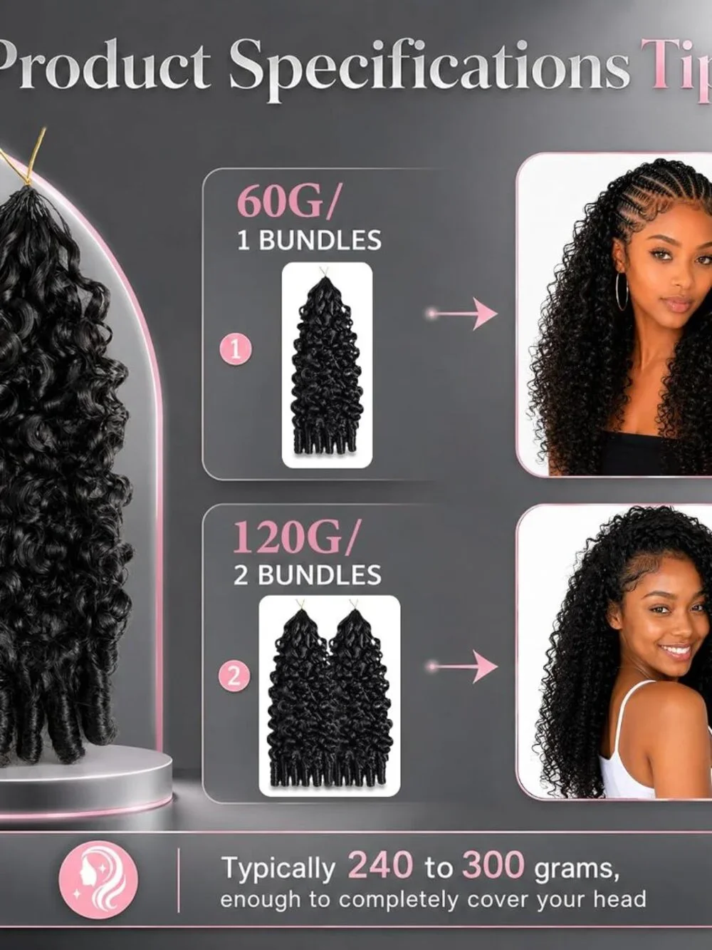 Burmese Curly Miracle Knots Crochet Human Hair Extensions 20